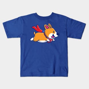 Cute Corgi Flying Cartoon Kids T-Shirt